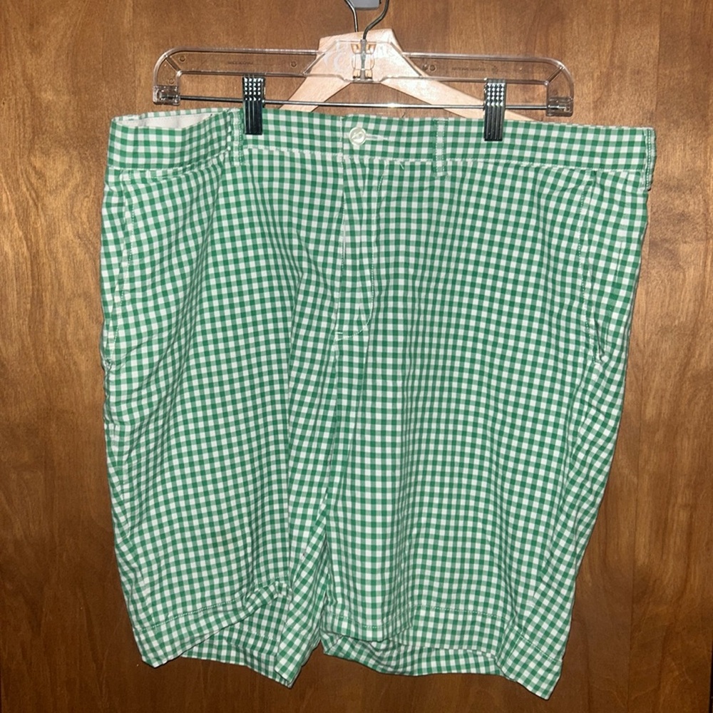 Vintage Polo Ralph Lauren Gingham Green Suffield Short 38 9in EUC